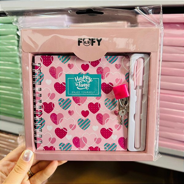 Diário Amor PINK - KIT 2 PEÇAS - FOFY