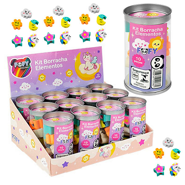 Borracha Kit elementos - POTINHO 10 PEÇAS - FOFY