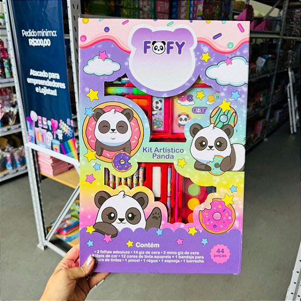 Kit Artistico Maleta PANDA - KIT 44 PEÇAS - FOFY