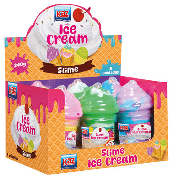Slime ICE CREAM 40G - UNIDADE COR SORTIDA - KAZ