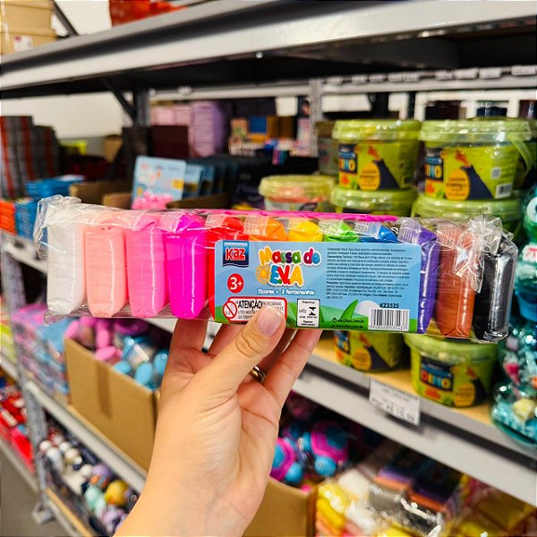 Massa de EVA 12 CORES 120G 3 FERRAMENTAS  - KAZ