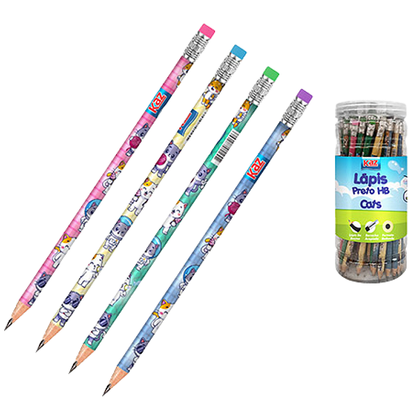 Lápis HB Resina c/Borracha CATS  - KAZ