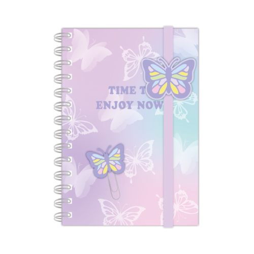 Caderno espiral CD 1.4 80FLS BORBOLETAS - KAZ
