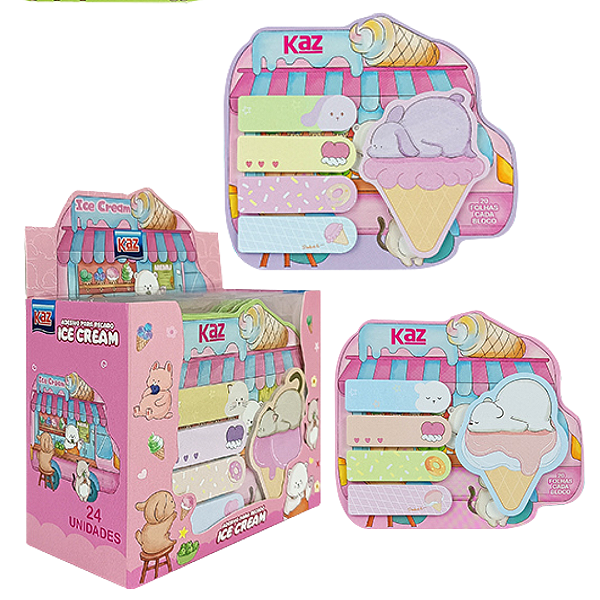 Bloco Adesivo Ice cream - 55X71 - UNIDADE 20FLS - KAZ