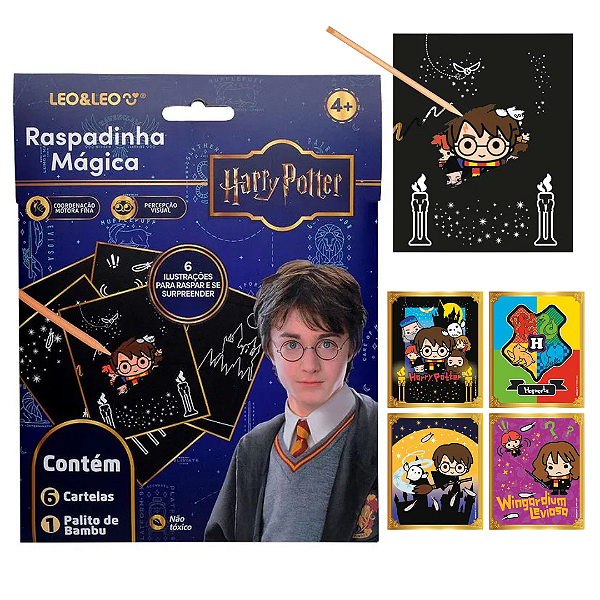 Raspadinha Mágica HARRY POTTER ENVELOPE COM 6 CARTELAS - LEO e LEO