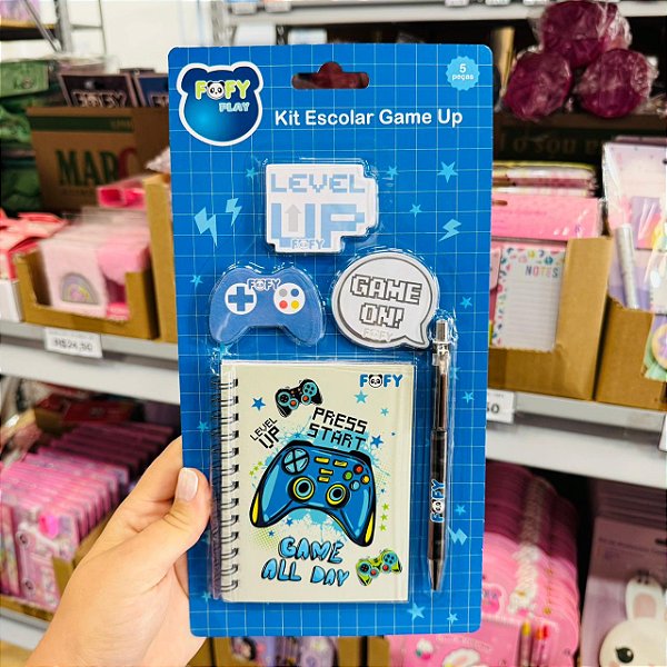 Kit Escolar GAME UP - KIT 5 PEÇAS  - FOFY