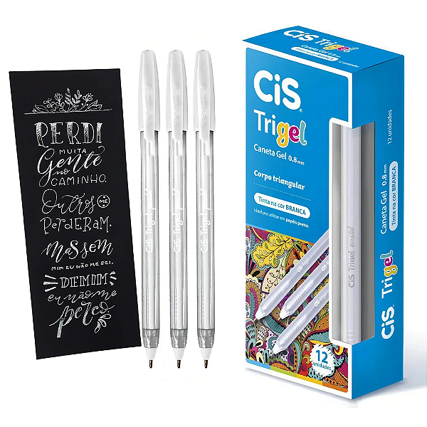 Caneta  BRANCA  TRIGEL -  CAIXA  C/12 UND - CIS