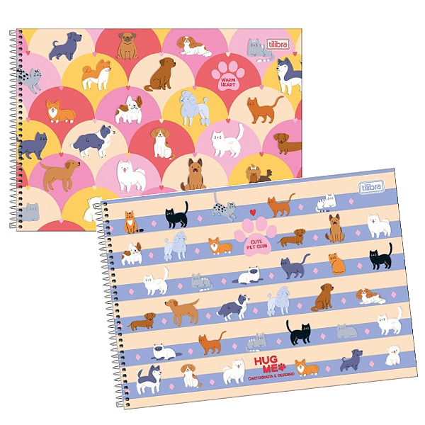 Caderno Espiral CD CART HUG ME 80F - UNIDADE CAPA SORITDA - TILIBRA