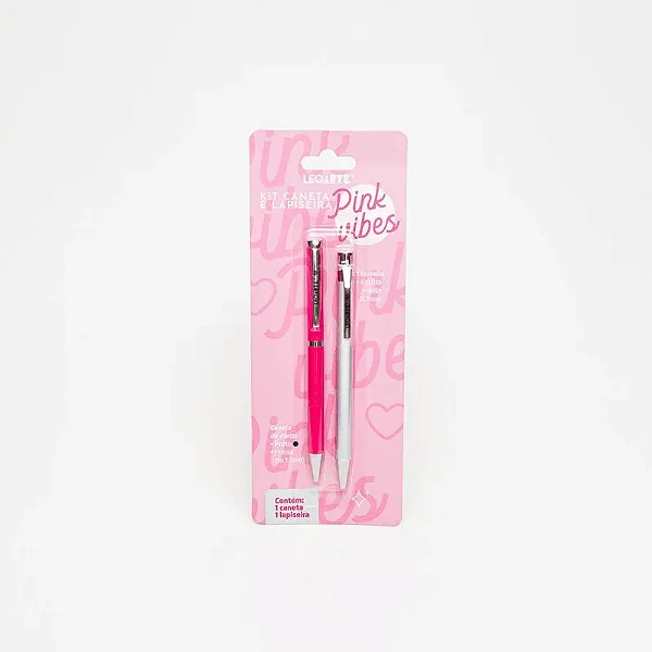 Caneta kit pink vibes C/1 CANETA E 1 LAPISEIRA - LEOARTE