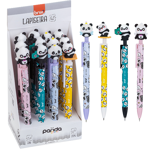 Lapiseira plástica divertida 0,7MM - PANDA COLORS - UND - BRW