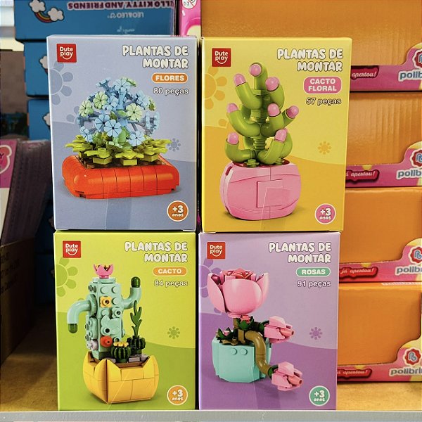 Bloco de montar - FLORES 80pç - UND SORTIDA - DUTE