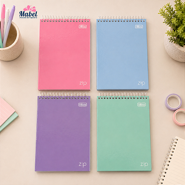 Caderno ESP CD AA 1/4 ZIP COLOR 80 FLS - UND SORTIDA - TILIBRA