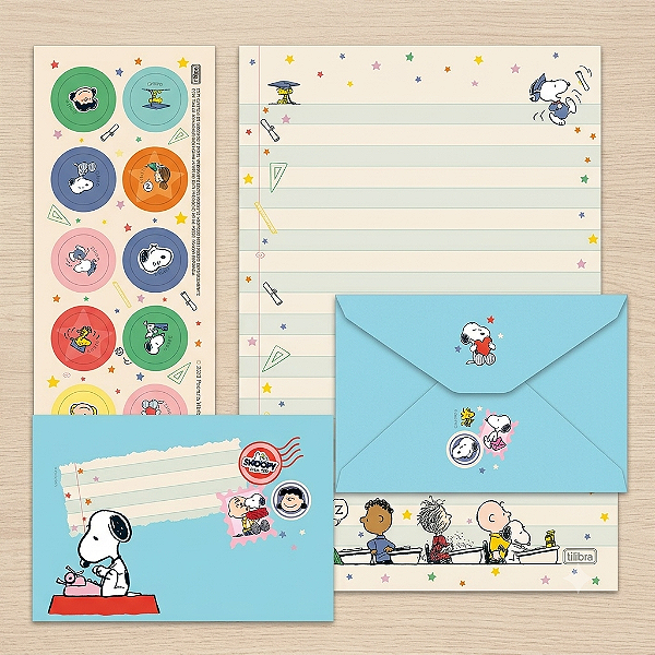 Papel Carta Envelope SNOOPY - UND - TILIBRA