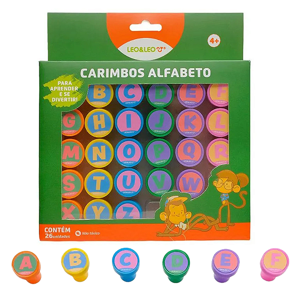 Carimbo Autotintado ALFABETO -  CAIXA 26 LETRAS - LEO E LEO