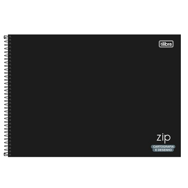 Caderno Espiral Cartografia ZIP PRETO 80F- UND - TILIBRA