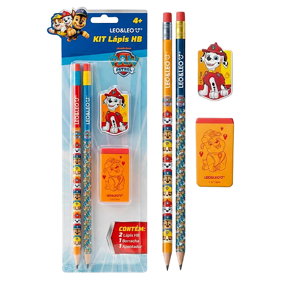 Kit Escolar  PATRULHA CANINA 4 peças  - LEO E LEO