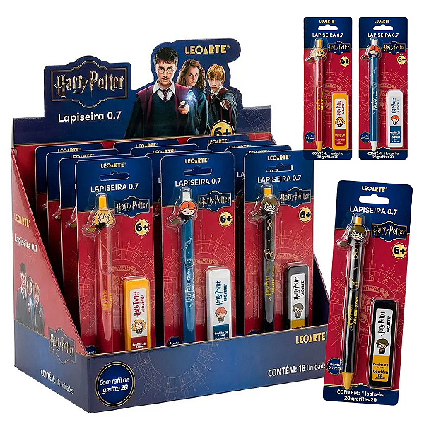Lapiseira  HARRY POTTER 0.7 C/ REFIL GRAFITE - BLISTER SORTIDO  - LEO E LEO