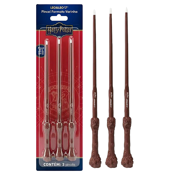 Pincel HARRY POTTER  VARINHA -  3 TAMANHOS BLISTER - LEO E LEO