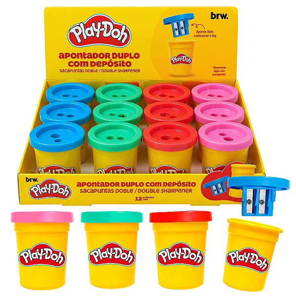 Apontador DUPLO C/ DEPÓSITO PLAY-DOH  - DISPLAY C/ 12UND - BRW