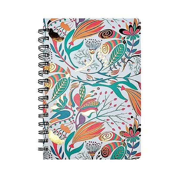 Caderno Diário  Espiral  FLORAL 80FLS  - KAZ