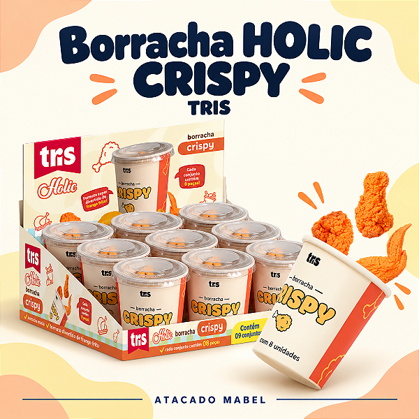 Borracha HOLIC CRISPY - POTE 8 BORRACHAS - TRIS