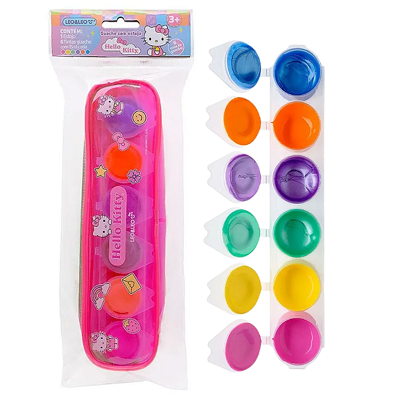 Guache c/ estojo HELLO KITTY  6 CORES 15 ML - LEO E LEO