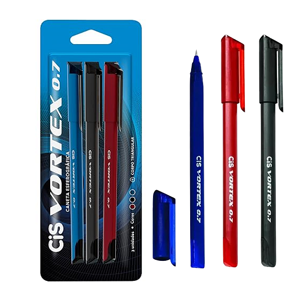 Caneta  VORTEX 0.7MM - BLISTER 3 UND - CIS