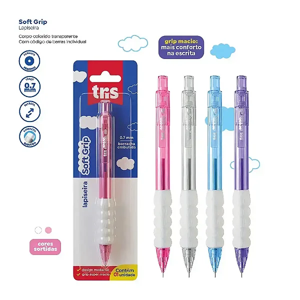Lapiseira Tris Soft Grip 0.7MM - BLISTER 1 UND  - TRIS