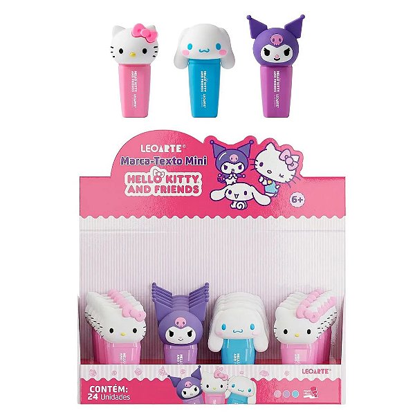 Marca Texto Mini HELLO KITTY E AMIGOS - DISPLAY 24 UND - LEOARTE
