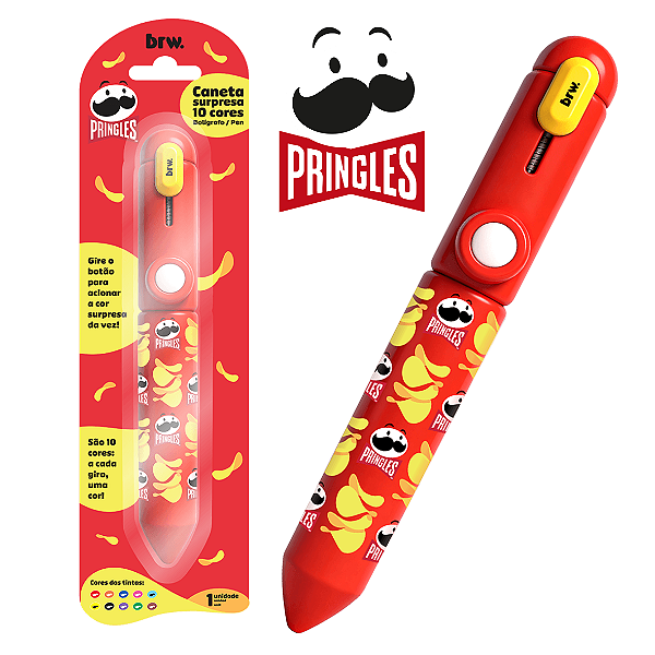 Caneta surpresa  1.0MM 10 CORES DE TINTA PRINGLES - BLISTER C/ 1UND - BRW