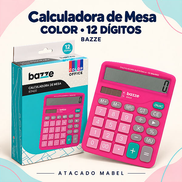 Calculadora de MESA  COLOR 12DÍGITOS - BAZZE