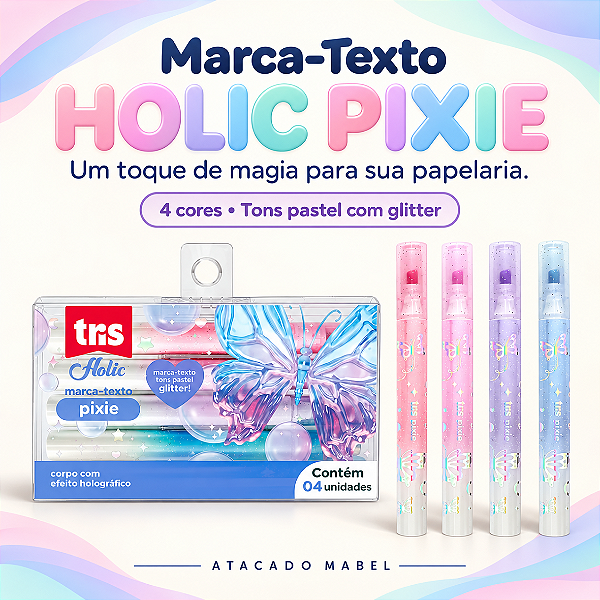 Marca Texto HOLIC PIXIE 4 CORES - TRIS