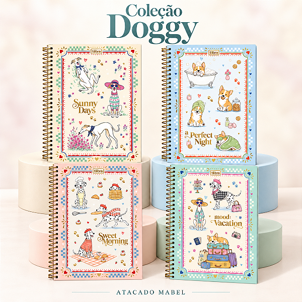 Caderno Universitário DOGGY 10M 160F - UND SORTIDA - TILIBRA