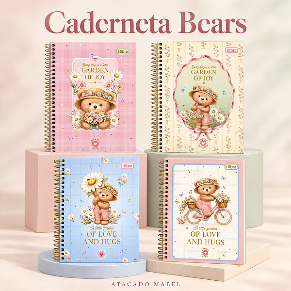 Caderneta ESP CD 1/8 LOVE BEARS 80F - UND SORTIDA - TILIBRA