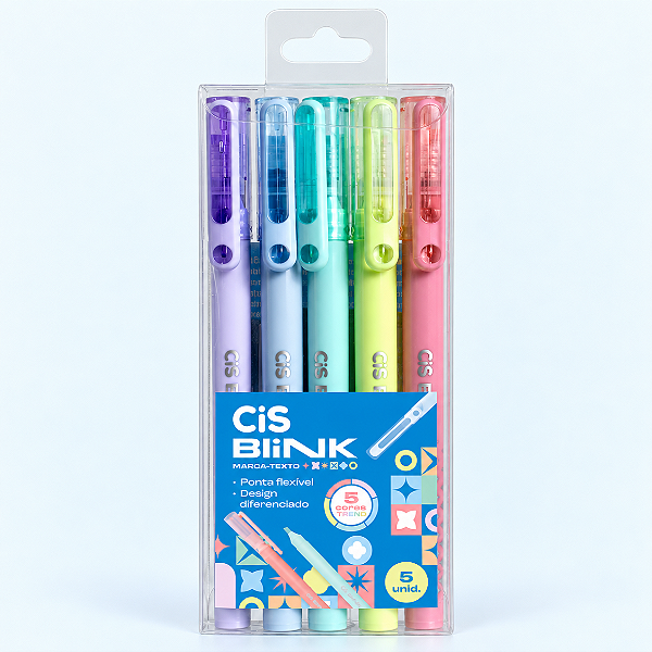 Marca Texto BLINK ESTOJO C/5 COLORS - CIS