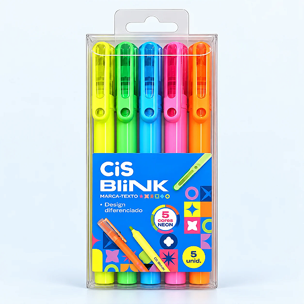 Marca Texto BLINK ESTOJO C/5 NEON - CIS