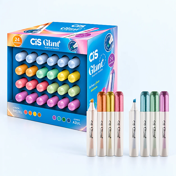 Marca Texto DISPLAY C/24 UND GLAM GLITTER  - CIS