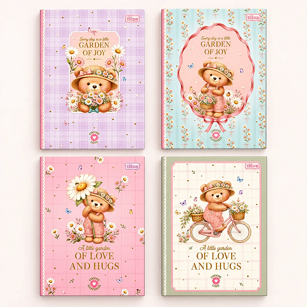 Caderno Brochura Colegial LOVE BEARS 80F - UNIDADE SORTIDA - TILIBRA