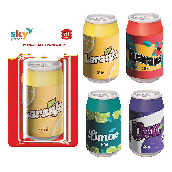 Apontador C/Borracha REFRIGERANTE 01 BLISTER - SKYPAPER