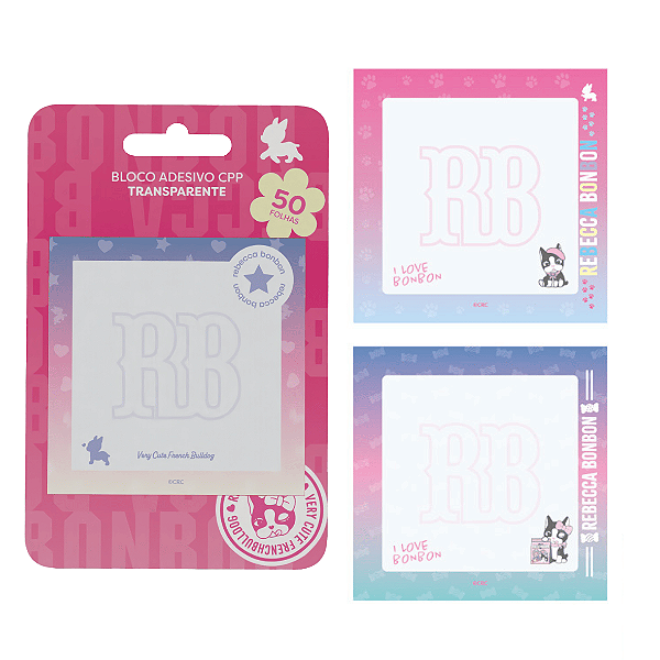 Bloco Adesivo REBECCA BONBON C/GLITTER  50F - SKYPAPER