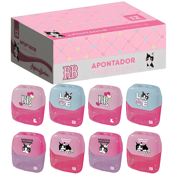 Apontador Duplo C/Depósito REBECC BON BON C/12UND - SKYPAPER