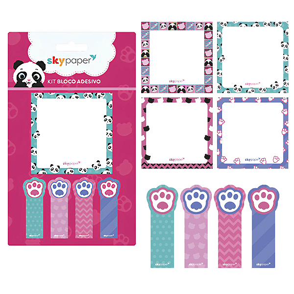 Bloco Adesivo PANDA KIT 5 25F - SKYPAPER