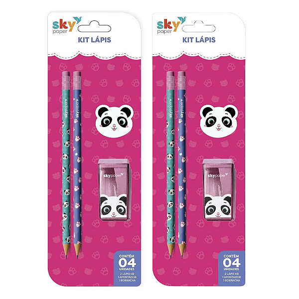 Kit Escolar PANDA 4 PEÇAS - SKYPAPER