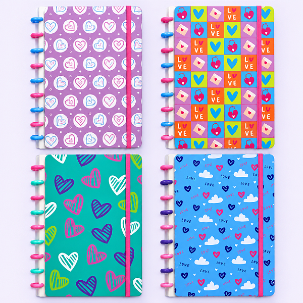 Caderno de Disco Colegial 80F LOVE - SKYPAPER