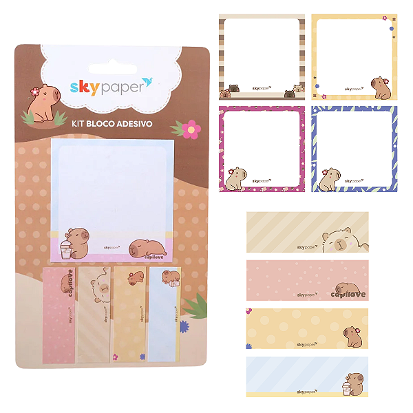 Bloco Adesivo CAPIVARA KIT 5 25F  - SKYPAPER