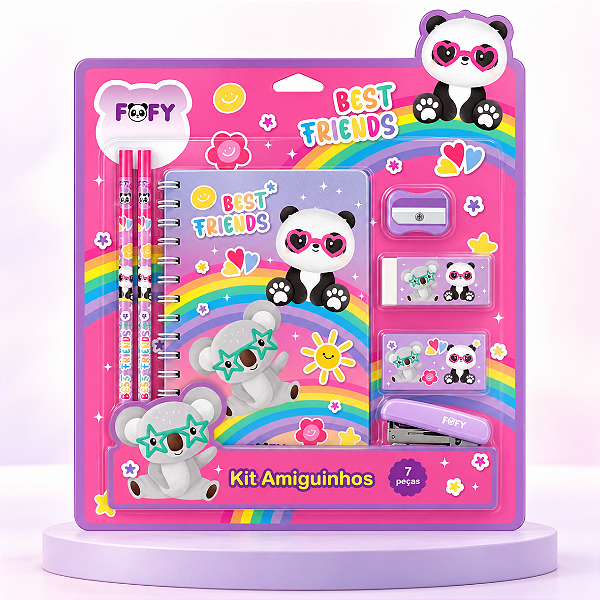 Kit Amiguinhos PANDINHA - KIT 7 PEÇAS - FOFY