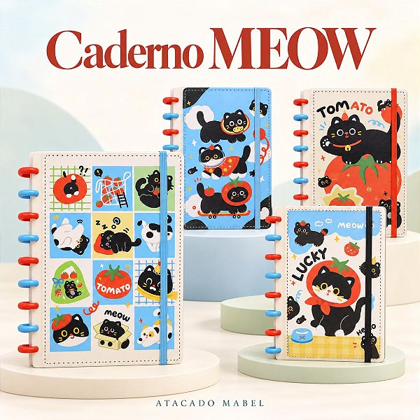 Caderno de Disco COLEGIAL MEOW - UND SORTIDA - PRIMAX