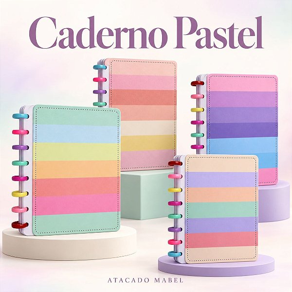 Caderno de Disco PASTEL A5 - UND SORTIDA - PRIMAX