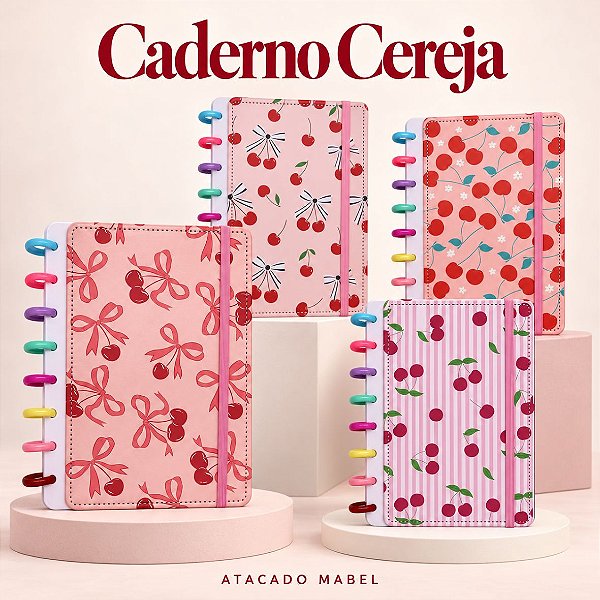 Caderno de Disco CEREJA A5 - UND SORTIDA - PRIMAX