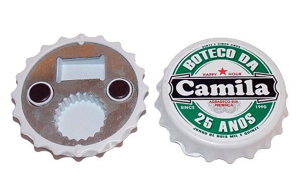 Abridor de Garrafa tipo Tampa com Imã de Geladeira
